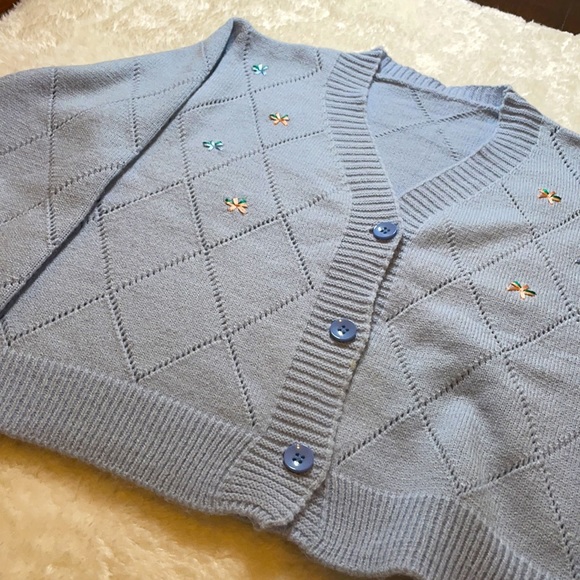 Blue knit cardigan - Picture 3 of 3